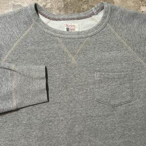 Champion Todd Snyder Sweatshirt Mens XL Grey Single V Pocket Fleece Running Man